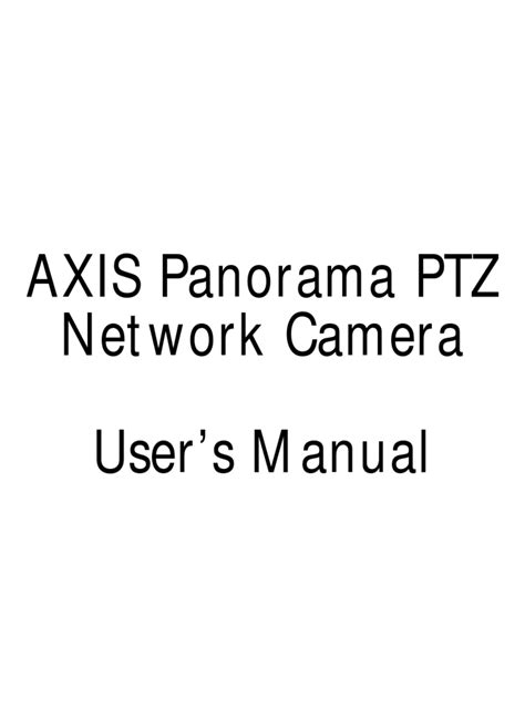 axis ptz error 0001 pdf manual